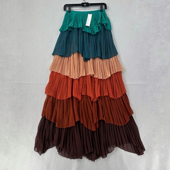 L'ATISTE Dresses & Skirts - L'ATISTE Ruffle Tiered Maxi Skirt Chiffon Layered Artsy‎ Multicolor - SMALL